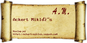 Ackert Miklós névjegykártya