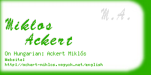 miklos ackert business card